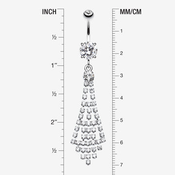 Detail View 1 of Chandelier Sparkle Belly Ring-Clear Gem